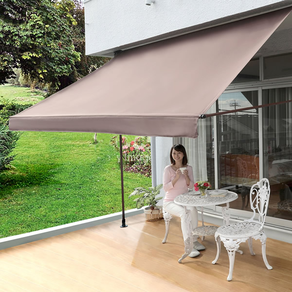 日よけシェード 物干竿付オーニングIV 3m 日除けスクリーン 日よけ