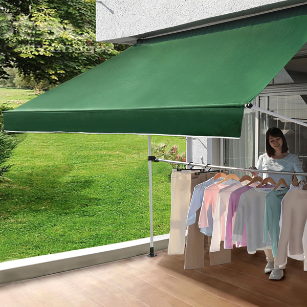 日よけシェード 物干竿付オーニングIV 3m 日除けスクリーン 日よけ