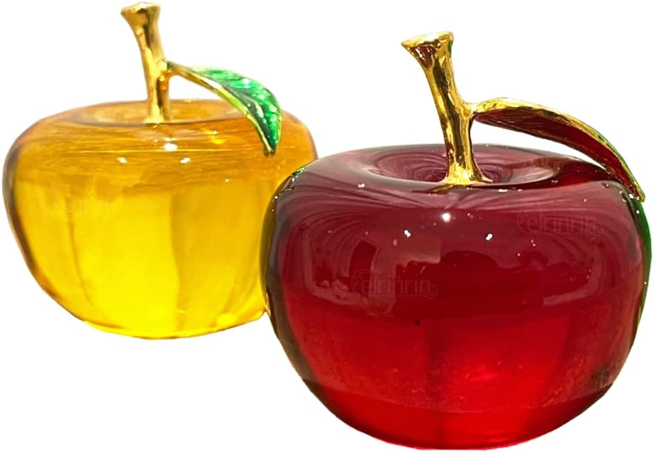 林檎 クリスタル 風水 インテリア オブジェ 置物 癒し ガラス アップル