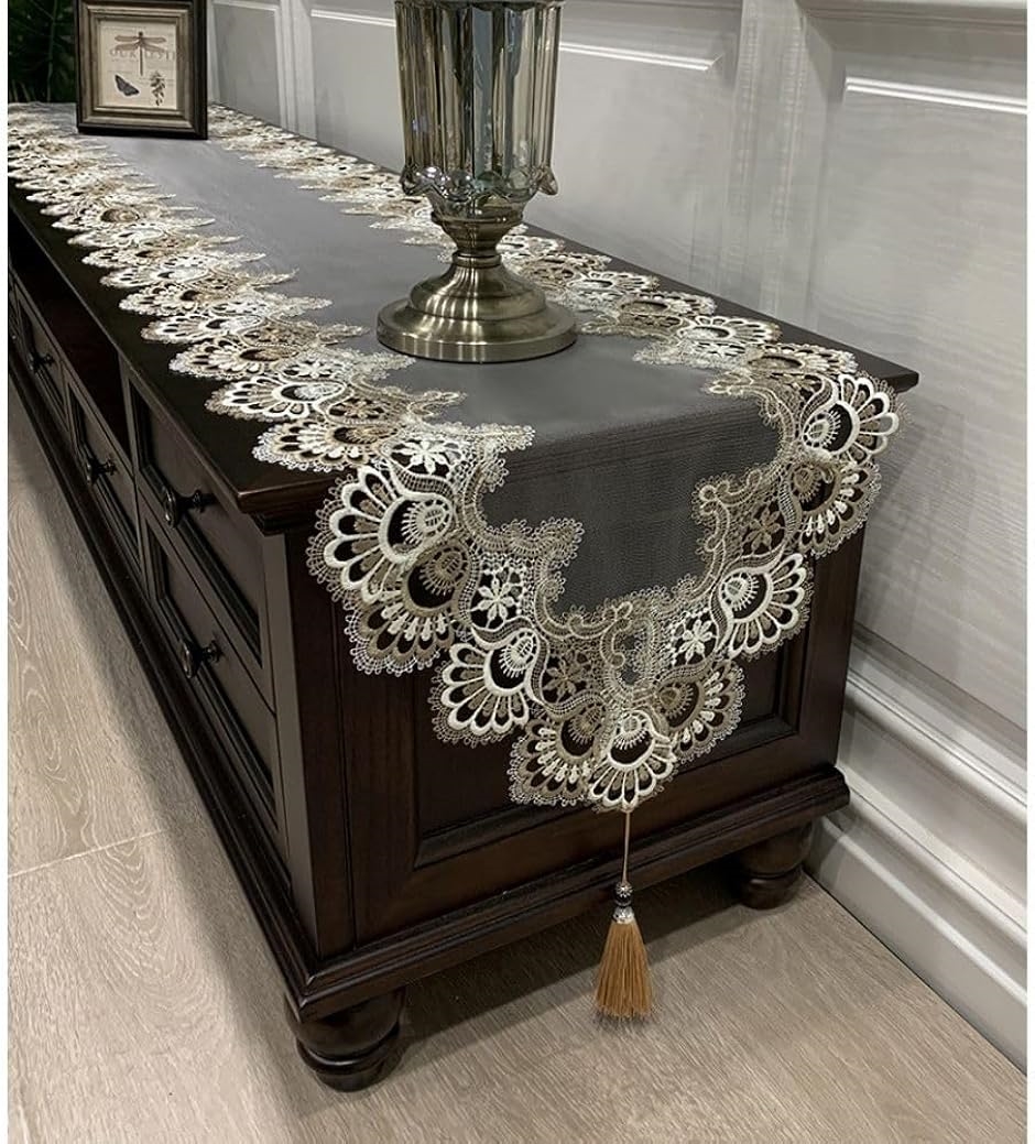 テーブルランナー タッセル レース 刺繍 テーブルセンター お洒落 食卓