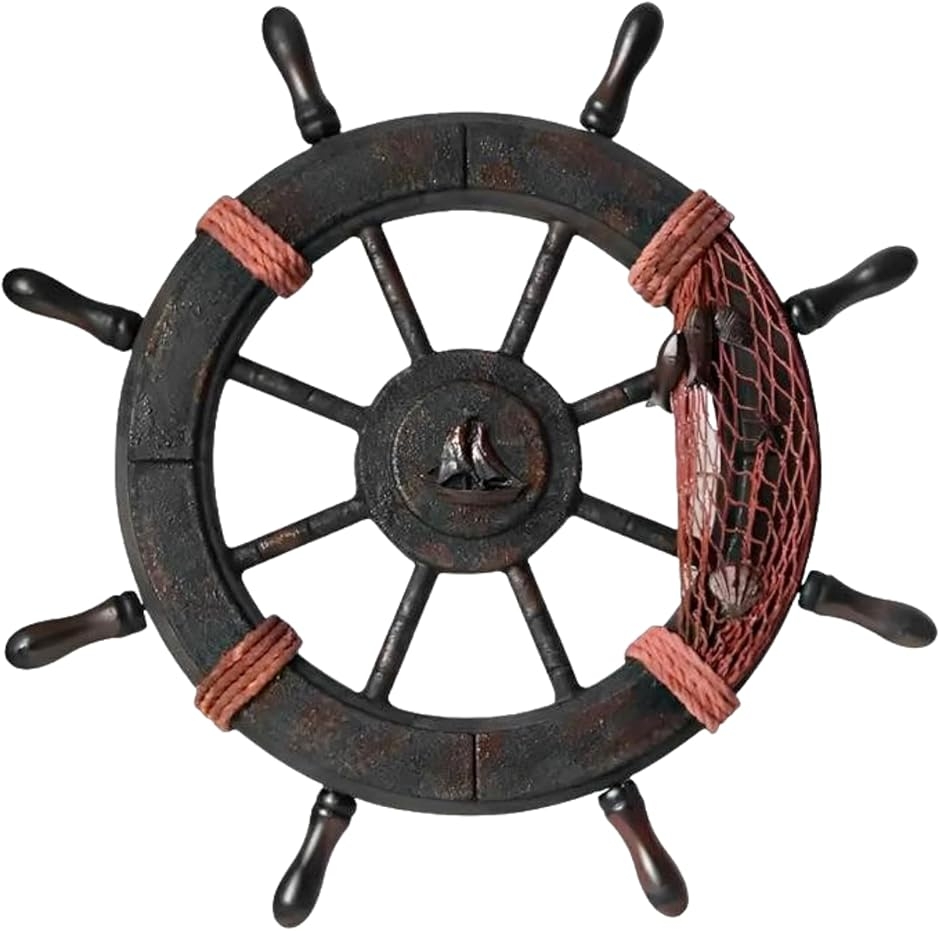 船 舵 インテリア 舵輪 錨 置物 海 海賊 オブジェ アンティーク