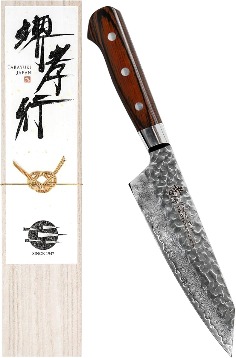 堺孝行 プロの料理人が愛用するブランド ダマスカス 剣型 三徳包丁