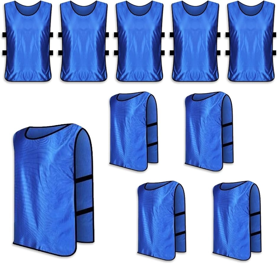 ビブス 練習 試合 用 ゼッケン 大人用 サイドレス 無地 10枚セット