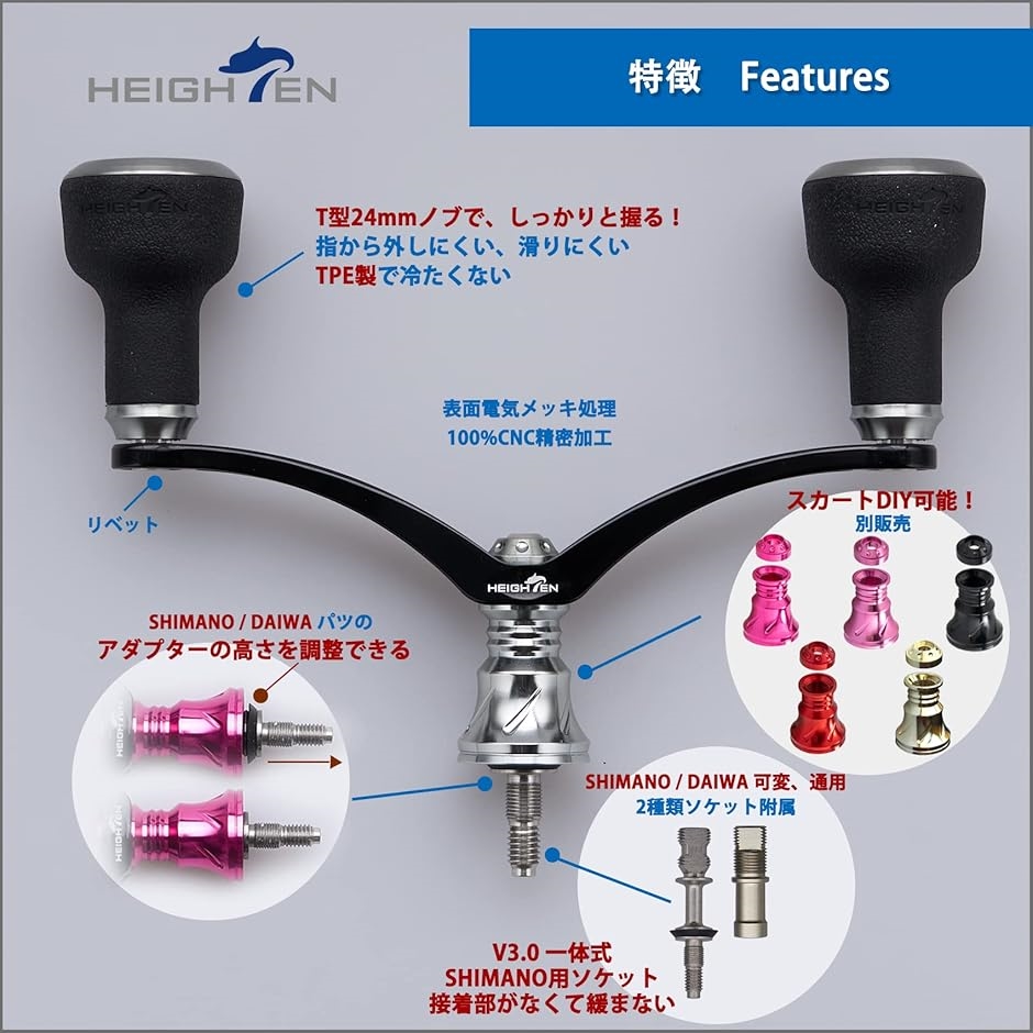 98mm リール ハンドル シマノ SHIMANO ダイワ DAIWA 通用 スピニング