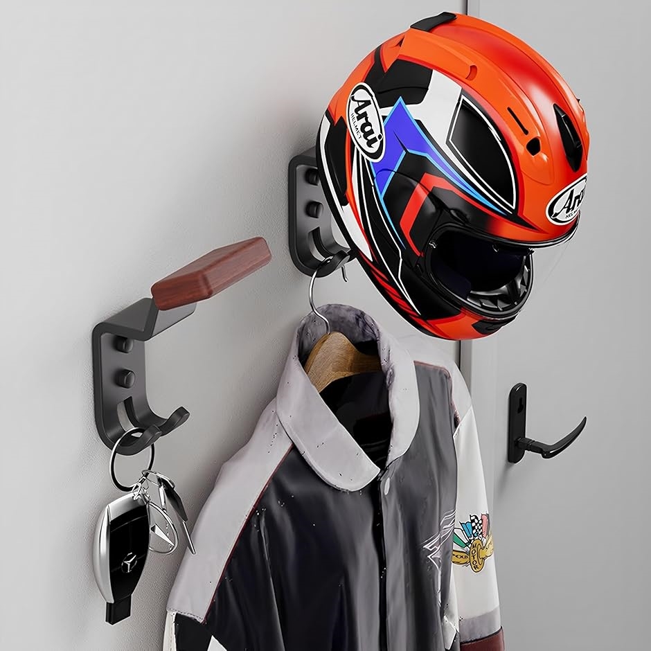 バイク ヘルメットホルダー 壁掛け ヘルメットスタンド ヘルメット収納