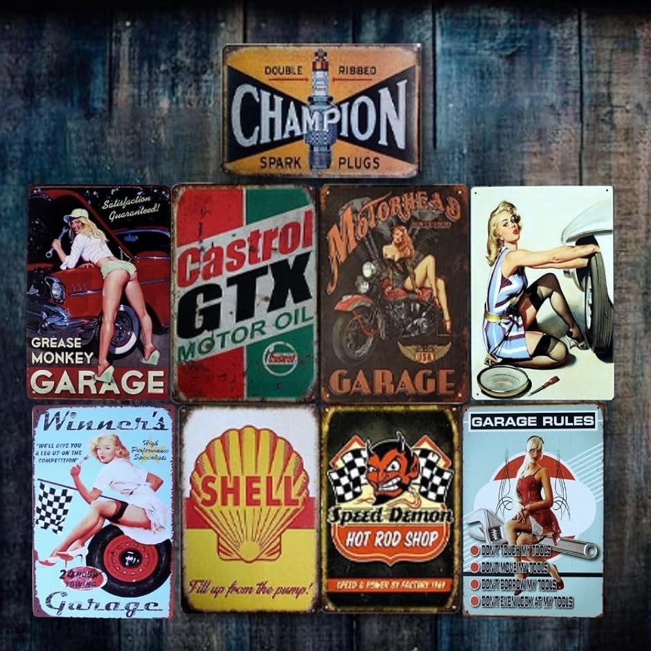 ブリキ看板 アメリカン ガレージ 壁掛け プレート 雑貨 インテリア