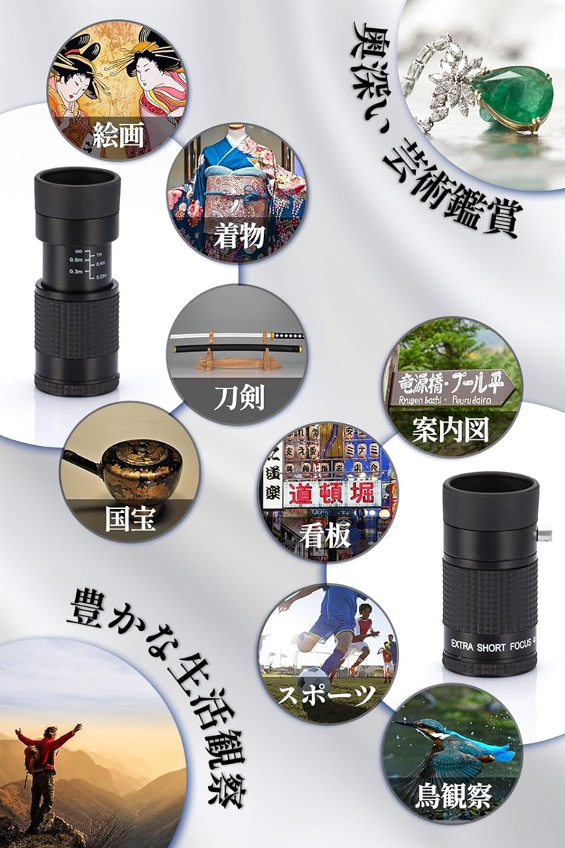 単眼鏡 美術館モデル 美術鑑賞 マルチモノキュラー アーツモノキュラー