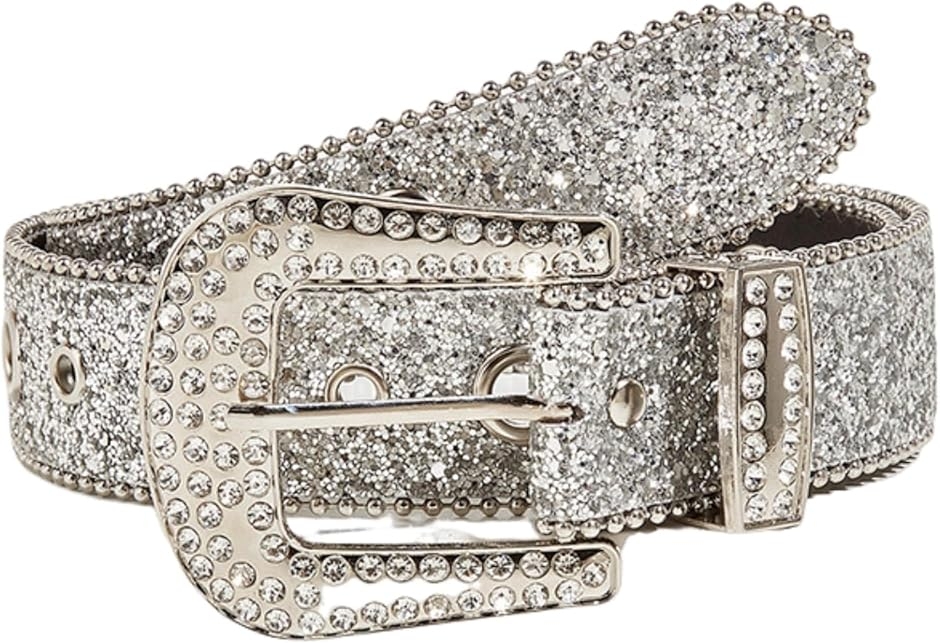 ベルト レディース ラインストーン キラキラ カジュアル ラメ バックル