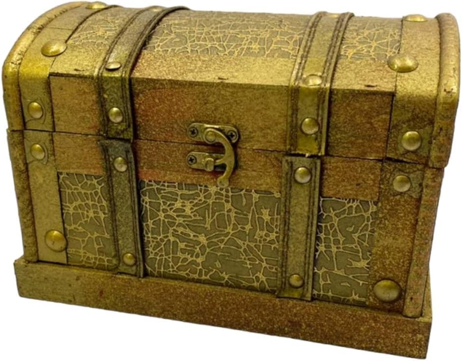アンティーク風 宝箱 木製 ゴールド 収納ボックス レトロ インテリア
