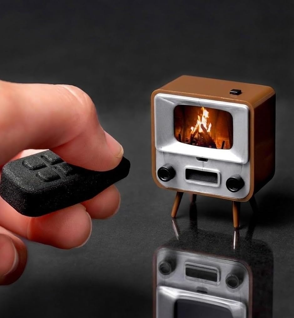 TinyTV 2 ポータブルレトロミニテレビ (ブラウン) : スピード発送