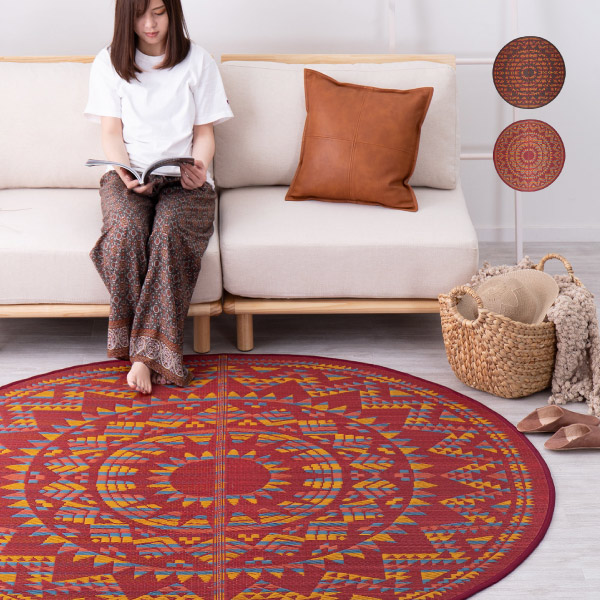 HAGiHARA（萩原） ラグ い草 円形 ござ 2畳 180cm たたみ 円形 丸 丸型