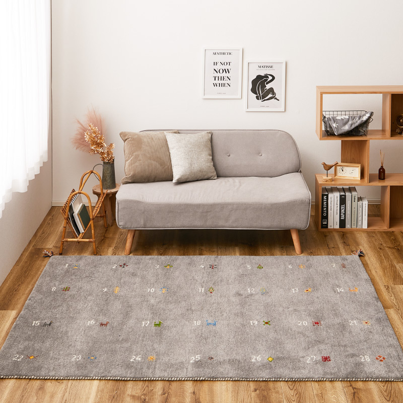 HAGiHARA（萩原） ギャッベ ラグ カーペット 約140×200cm ギャベ