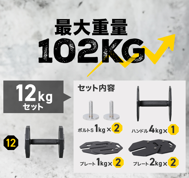 HAIGE（ハイガー） 可変式ダンベル 36kg×2個セット ダンベルセット