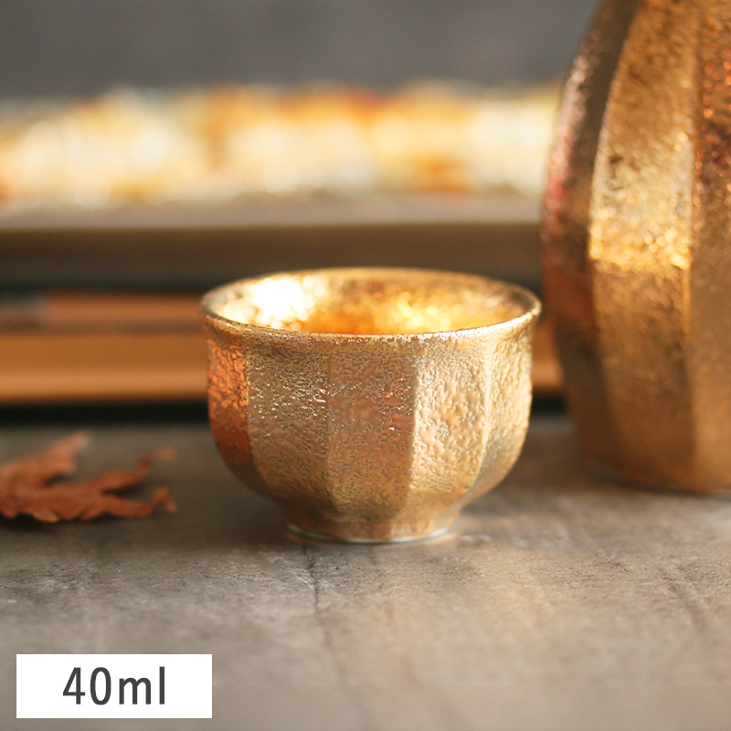 金彩面取 ぐい呑 40ml ゴールド 有田焼 // 和食器 食器 酒器 ぐい呑み