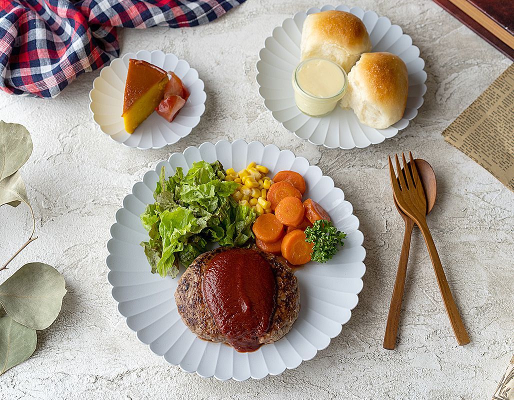 1616 / arita japan ギフト パレスプレート グレー 22cm 4枚セット