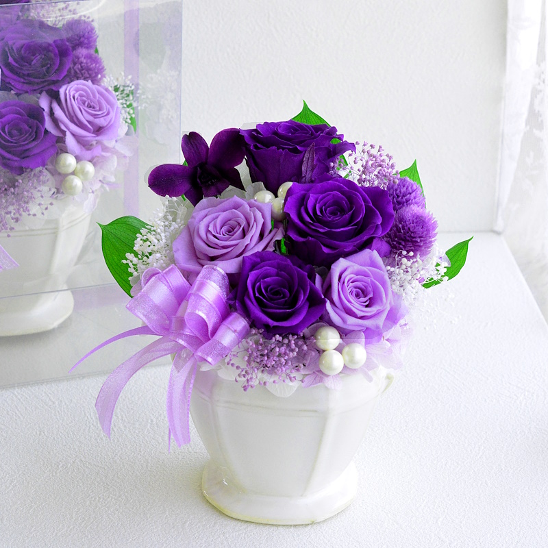 プリザーブドフラワー 誕生日 花 プレゼント 写真立て 古希のお祝い