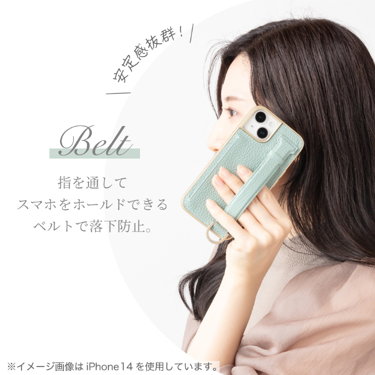 HanaRo iPhone14 ケース レザー ベルト付き 背面ベルト iPhone 14 Pro