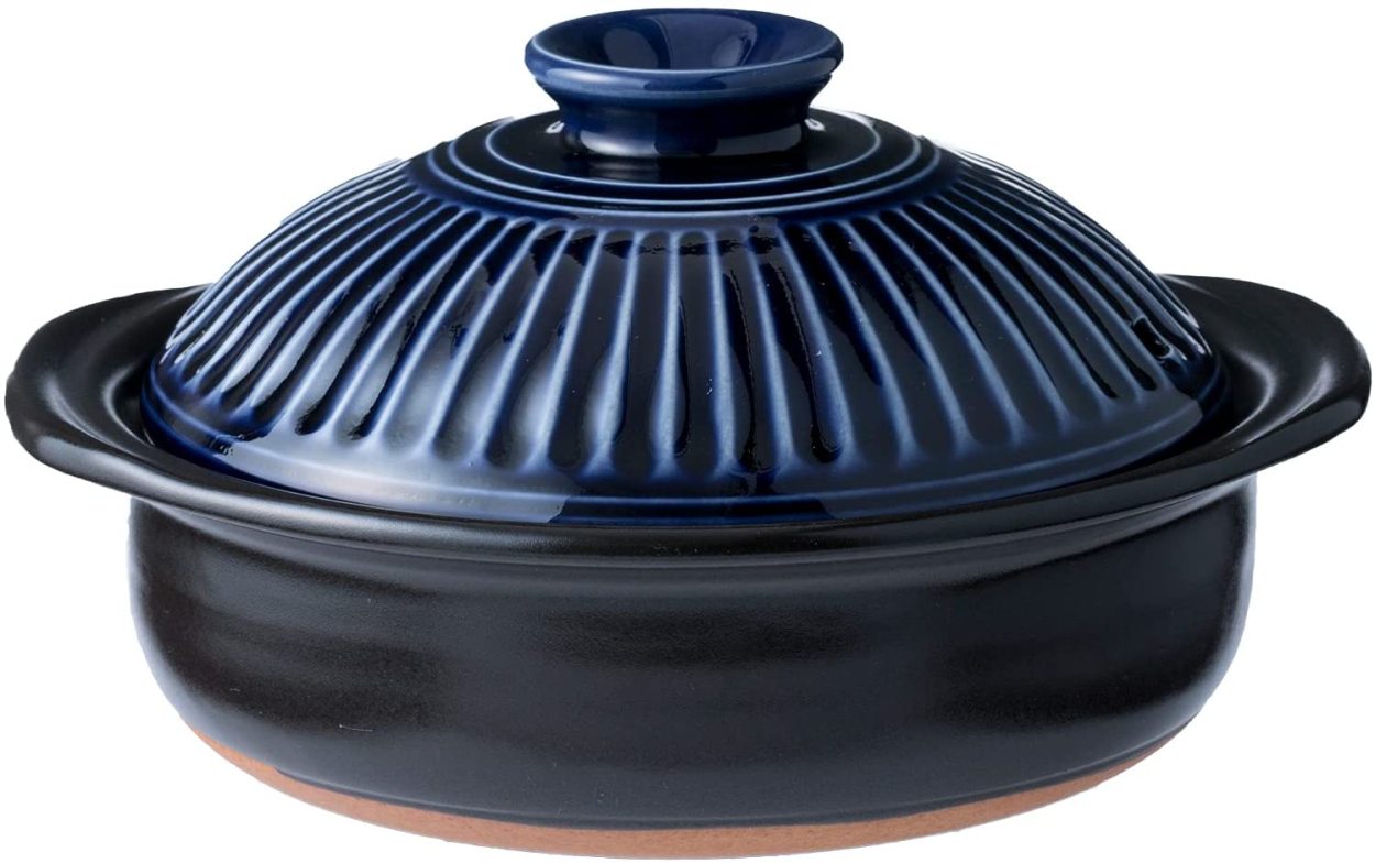 菊花 土鍋 8号 直火対応 万古焼 日本製 選べる3色 粉引 ルリ釉 飴釉