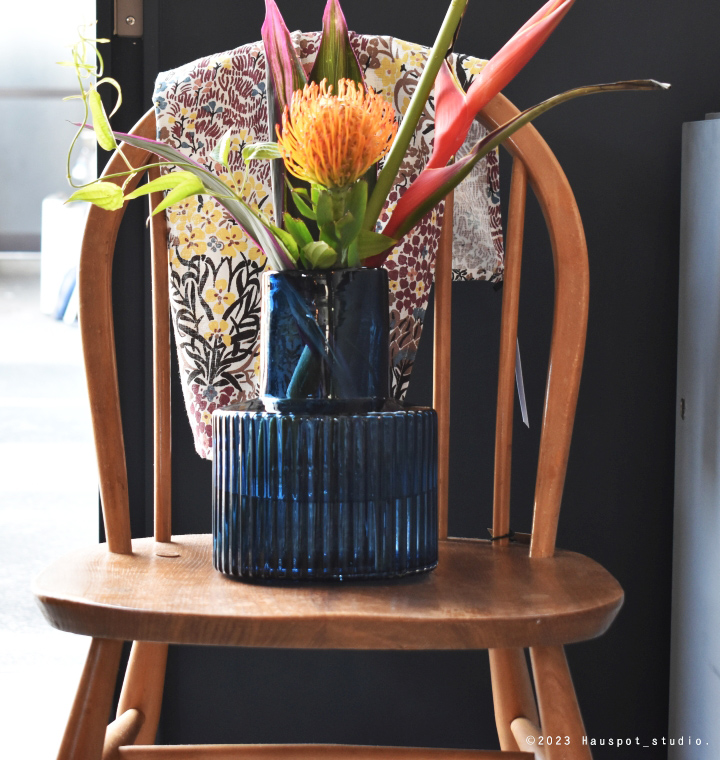 花瓶 枝物 北欧 おしゃれ フラワーベース Apollo アポロ ブルー