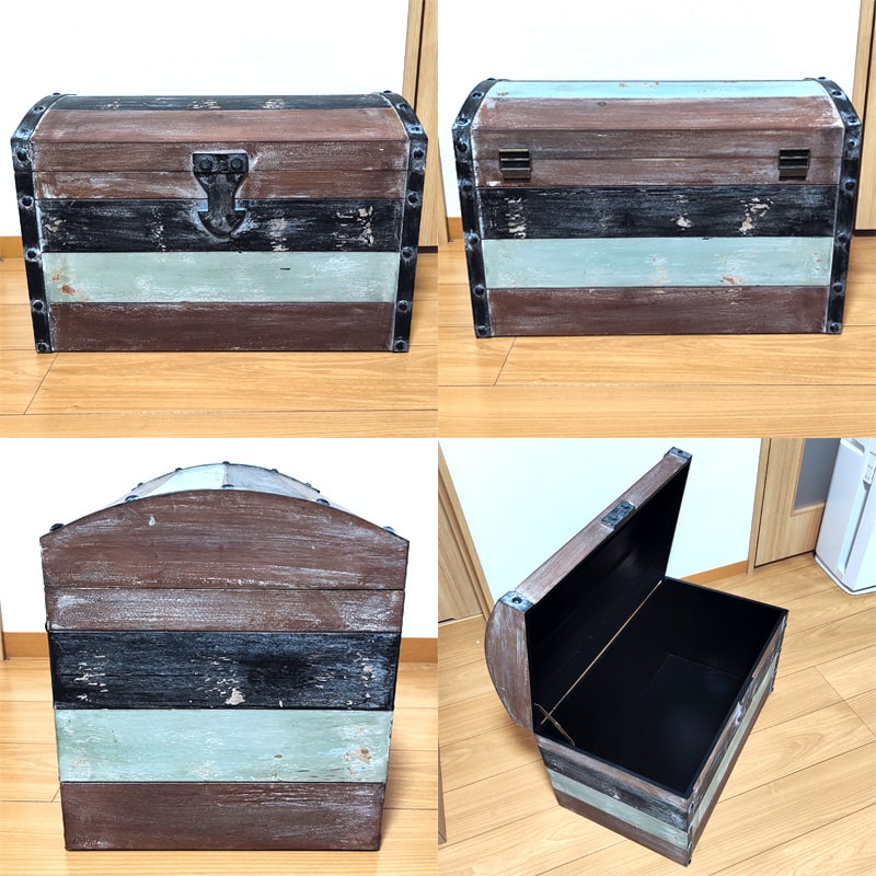 収納 大容量 リベルテ シークレット トランク 木製 宝箱 大きい