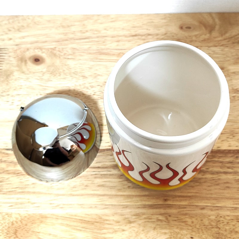 灰皿 ドームアッシュトレイ FIRE 炎 アメリカン かっこいい タバコ 蓋