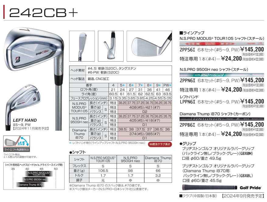 BRIDGESTONE（ブリヂストン） ブリヂストンゴルフ 258CBP 242CB+ 241CB