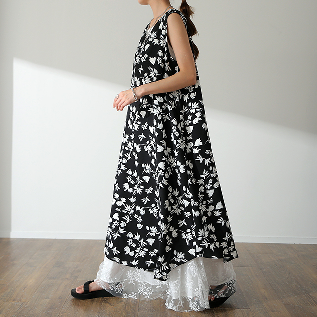 HUG.U（ハグユー） ワンピース ロング ノースリーブ ロングワンピース