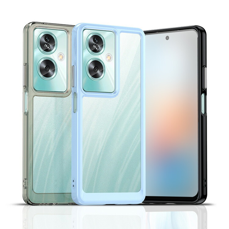 OPPO A79 5G ケース 耐衝撃 透明ケース 側面TPU+PC背面アクリル