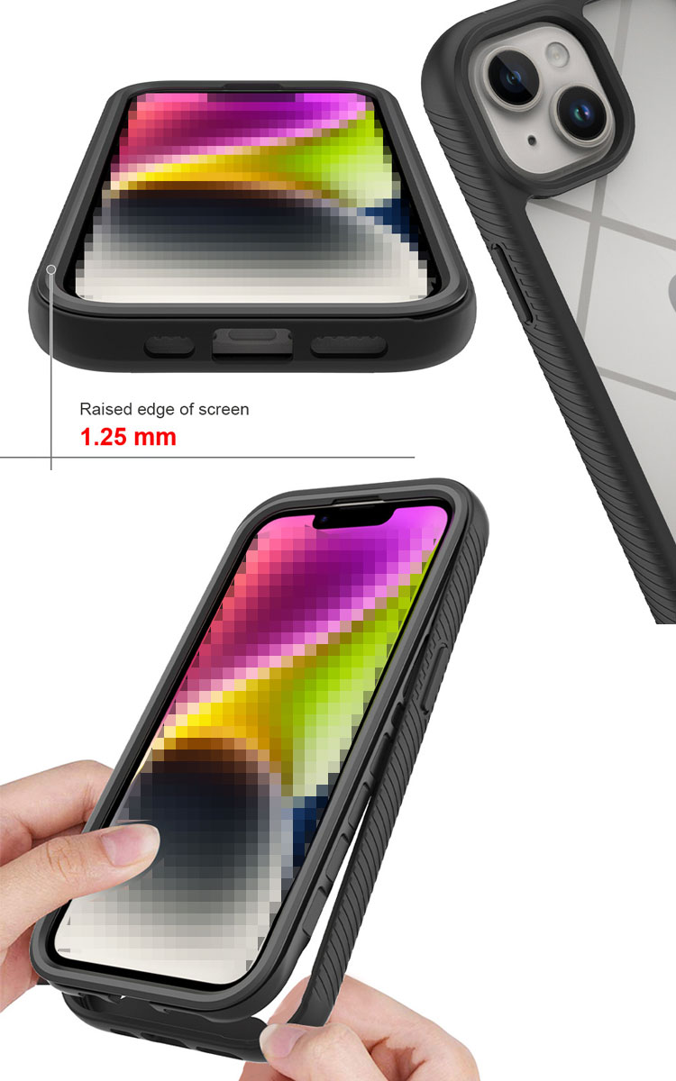 iPhone15 ケース 耐衝撃 カバー クリア 透明 両面 前後保護 フルカバー