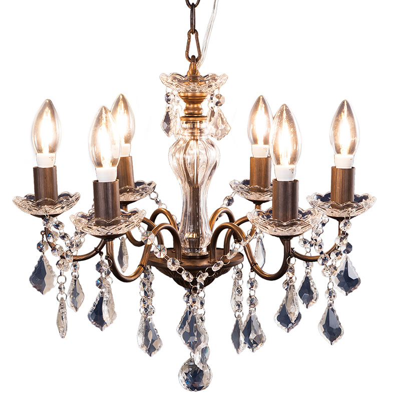 シャンデリア 照明 おしゃれ アンティーク LED 電球付き ゴールド