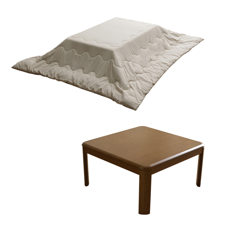 こたつ セット 正方形 大判 テーブル 布団 2点セット 薄掛先染めこたつ