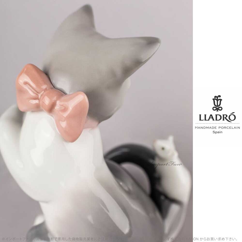 LLADRO（リヤドロ） 驚いた仔猫ちゃん ネコ ネズミ 置物 01005236