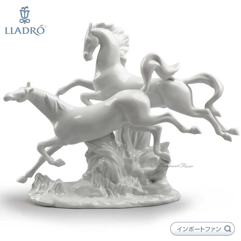 LLADRO（リヤドロ） 駆ける馬 ホワイト ウマ 午 干支 置物 01008682