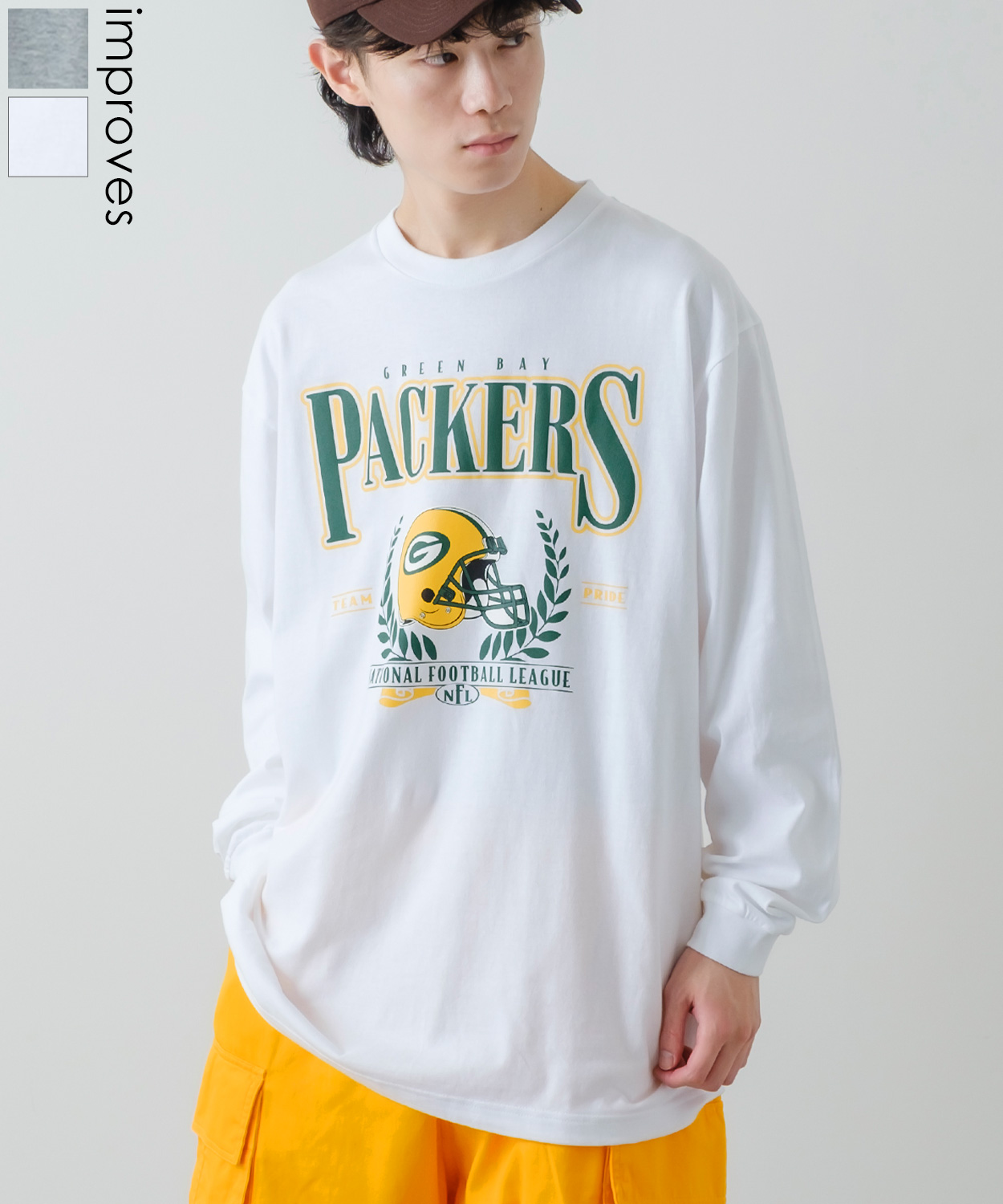 NBA/NFL/NHL/MLB ロンT メンズ 別注NFL Green Bay Packers グリーン