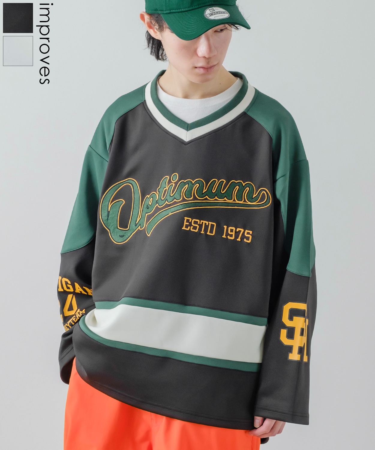 長袖Tシャツ メンズ レディース ロンT ホッケーシャツ ゲームシャツ V