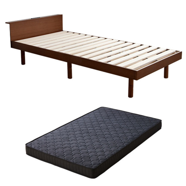ベッド マットレス シングル ベッドフレーム マットレス付き セット