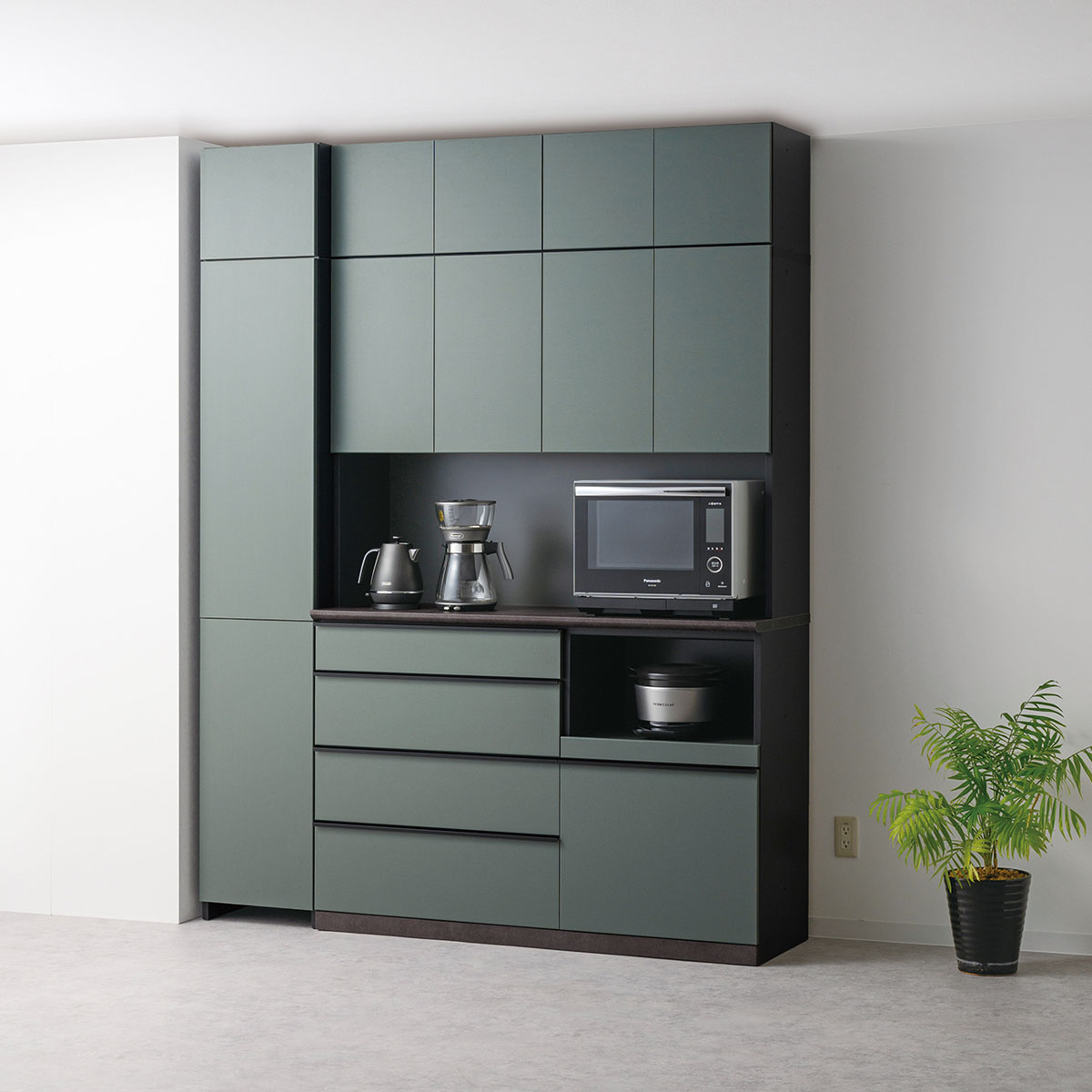 綾野製作所 LKシリーズ 食器棚 キッチンボード 下台 4段 引出し 幅60