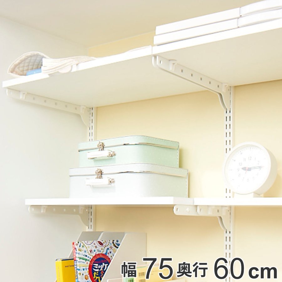 壁面収納 棚 幅75cm 奥行60cm フィットラック TSセット （ 棚板 木製
