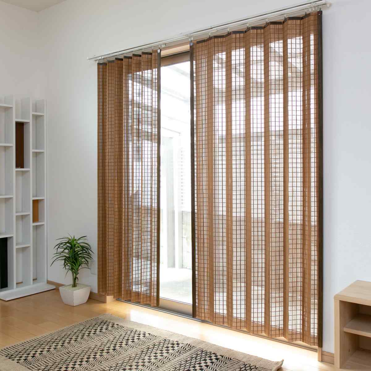 天然素材 カーテン 竹 スモークドバンブーカーテン 幅200×丈135cm