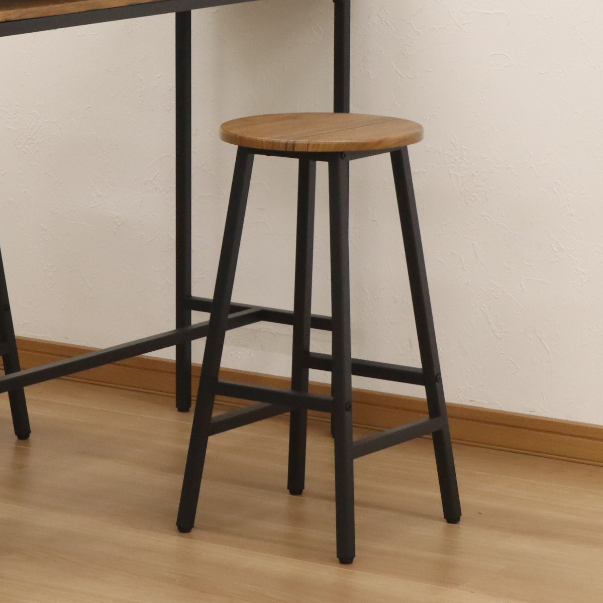 エイ・アイ・エス カウンタースツール 2脚セット 高さ60cm 木目調 （ 2
