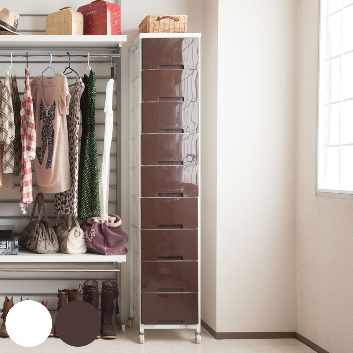 NASA 衣装ケース 大量収納プラスチックチェスト 9段 （ 幅36×奥行48×高