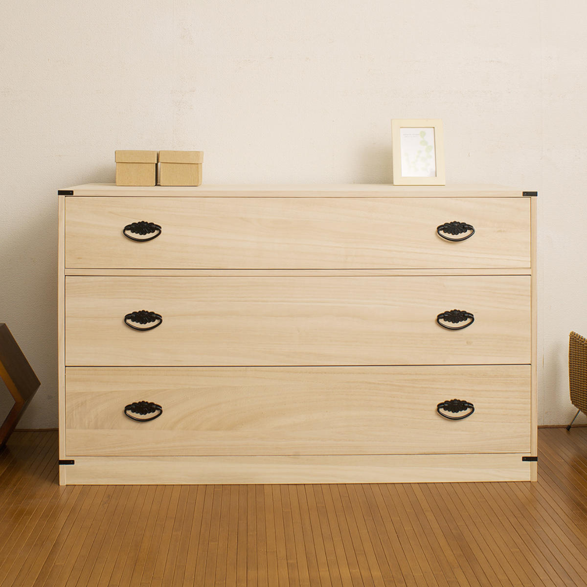 浅草 桐タンス 和風刺繍飾り 小物収納 小引出し 桐工芸 小物入れ