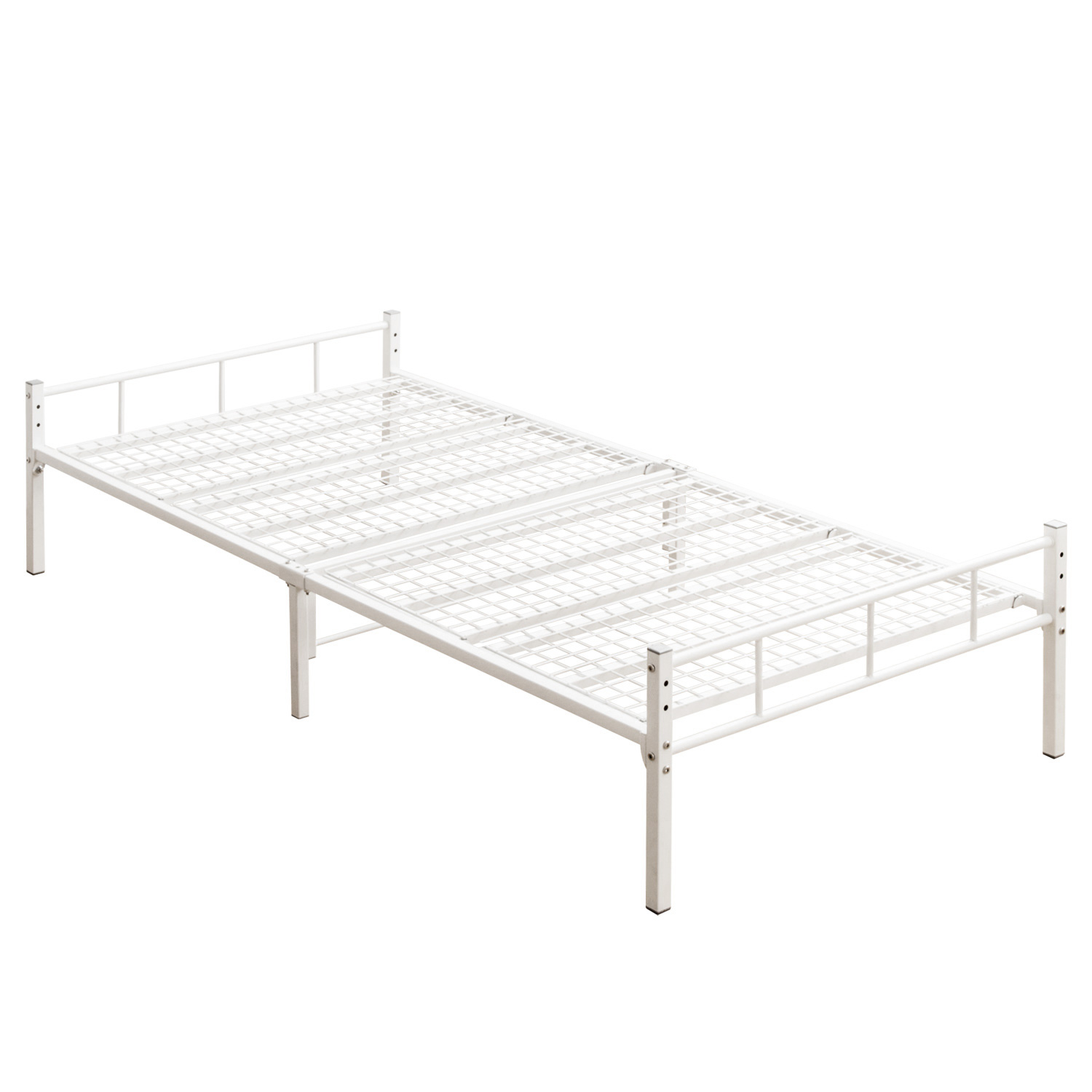 岩附 パイプベッド シングル ベッド フレーム 単品 頑丈 耐荷重200kg 2