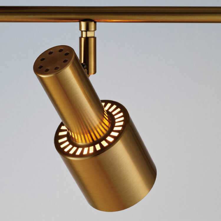 スポットライト シーリングライト 4連 ゴールド 6畳 8畳 ヴィンテージ