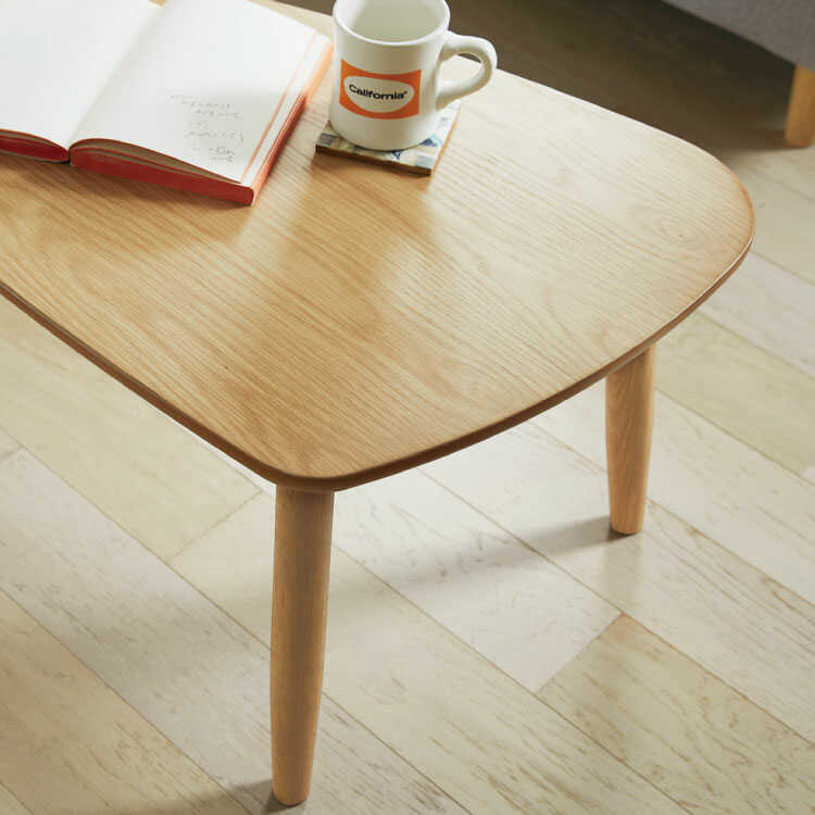 ローテーブル 幅90cm おしゃれ 三角 北欧 木製 天然木 ミッド