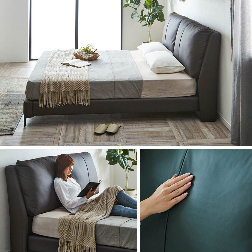 ネルコンシェルジュ レザーベッド Reve レーヴ ダブル フレームのみ 本