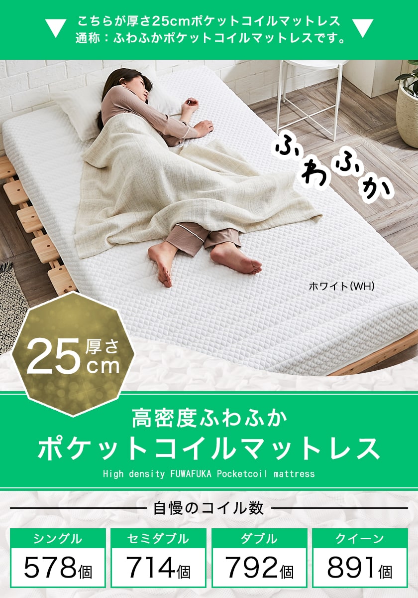 ネルコンシェルジュ ベッド ファブリックベッド ダブル 厚さ25cmふわ