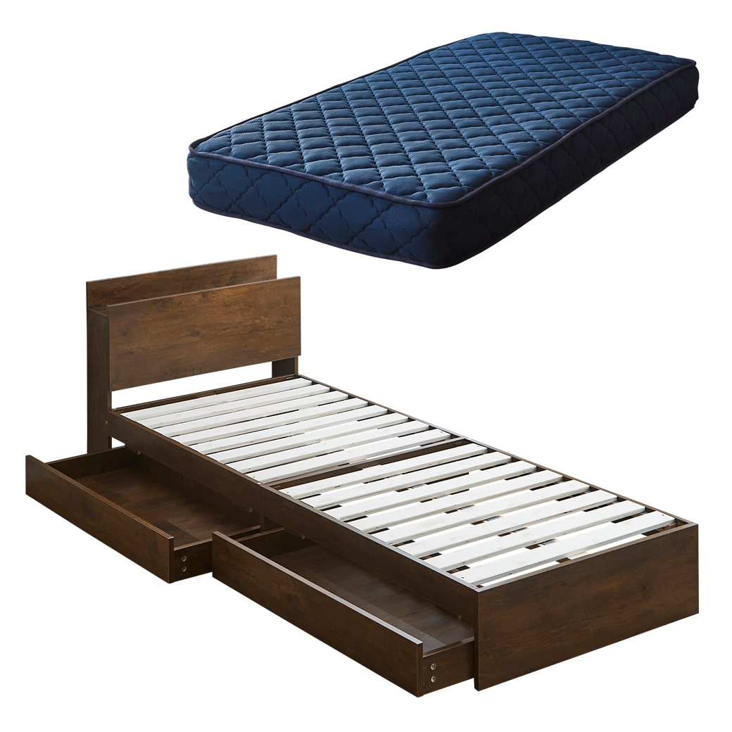 ネルコンシェルジュ ベッド 収納 セミシングルベッド マットレス付き