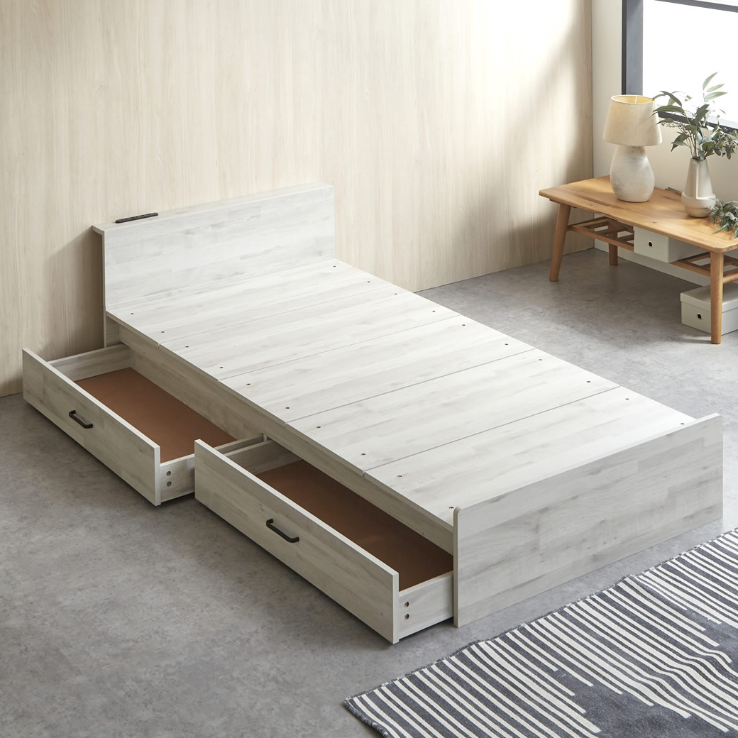 ネルコンシェルジュ 収納付きベッド ステージベッド シングル 引き出し