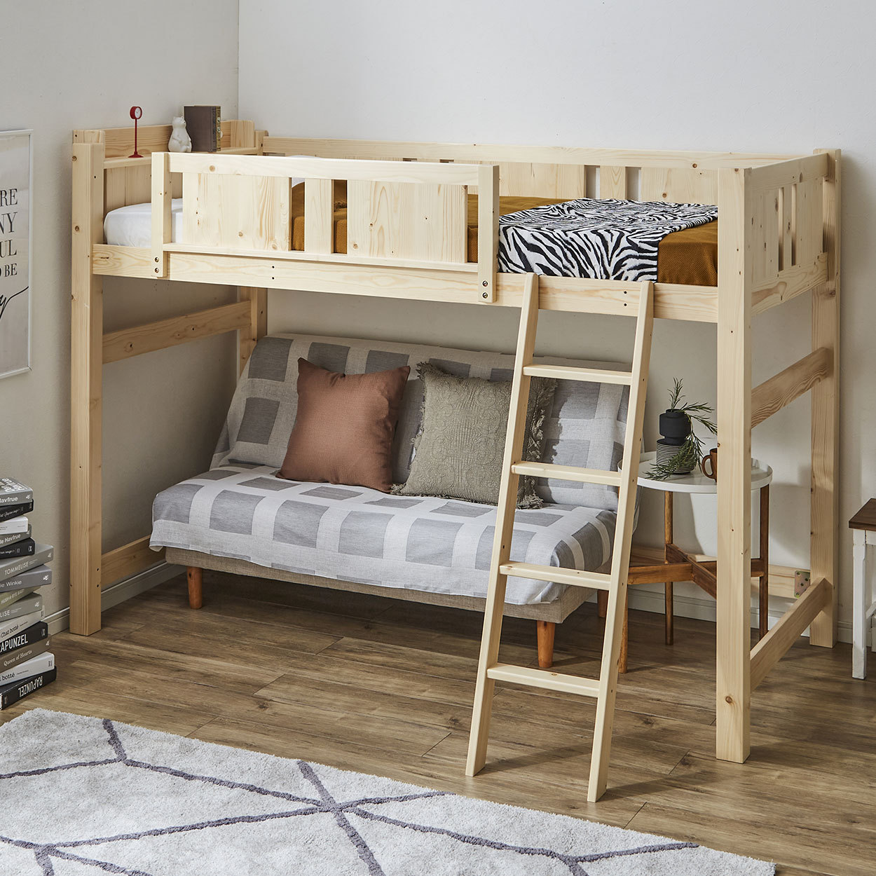 ネルコンシェルジュ 木製 ロフトベッド 【ショートサイズ】 北欧パイン